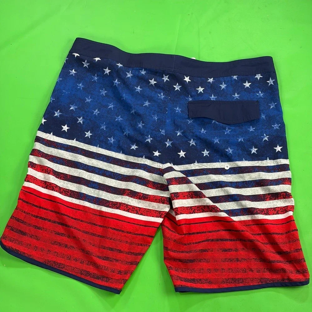 Ocean Pacific Board Shorts Mens 42 Red/White/Blue Stars Stripes American US Flag